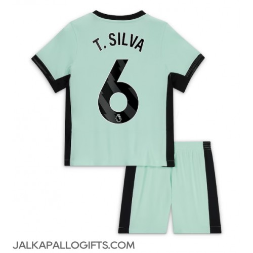 Chelsea Thiago Silva #6 Kolmas Peliasu Lasten 2023-24 Lyhythihainen (+ Lyhyet housut)